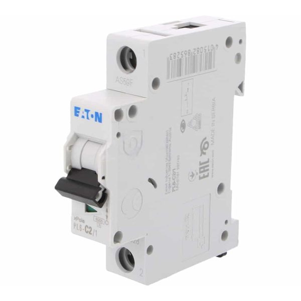 قیمت و خرید کلید مینیاتوری تک پل 2 آمپر تیپ C برند ایتون کد PL6-C2.1