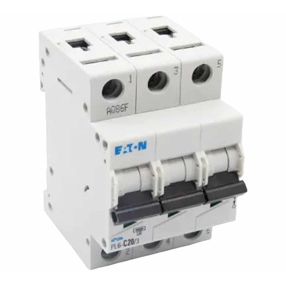 قیمت و خرید کلید مینیاتوری تک پل 20 آمپر تیپ C برند ایتون کد PL6-C20.3